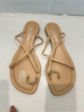 Jeffrey Campbell Pacifico Slide Sandal Nude Strappy Toe Ring Sandals Minimalist